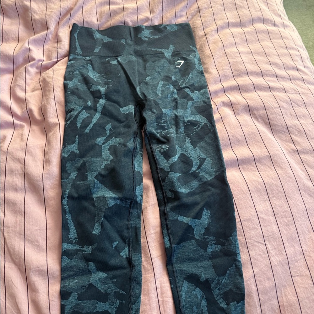 Gymshark Blue Camouflage Leggings